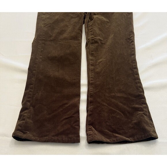 ANTHROPOLOGIE PILCRO Corduroy Jeans Women Small Dark Green Flare Bootcut Pull On - Picture 5 of 14